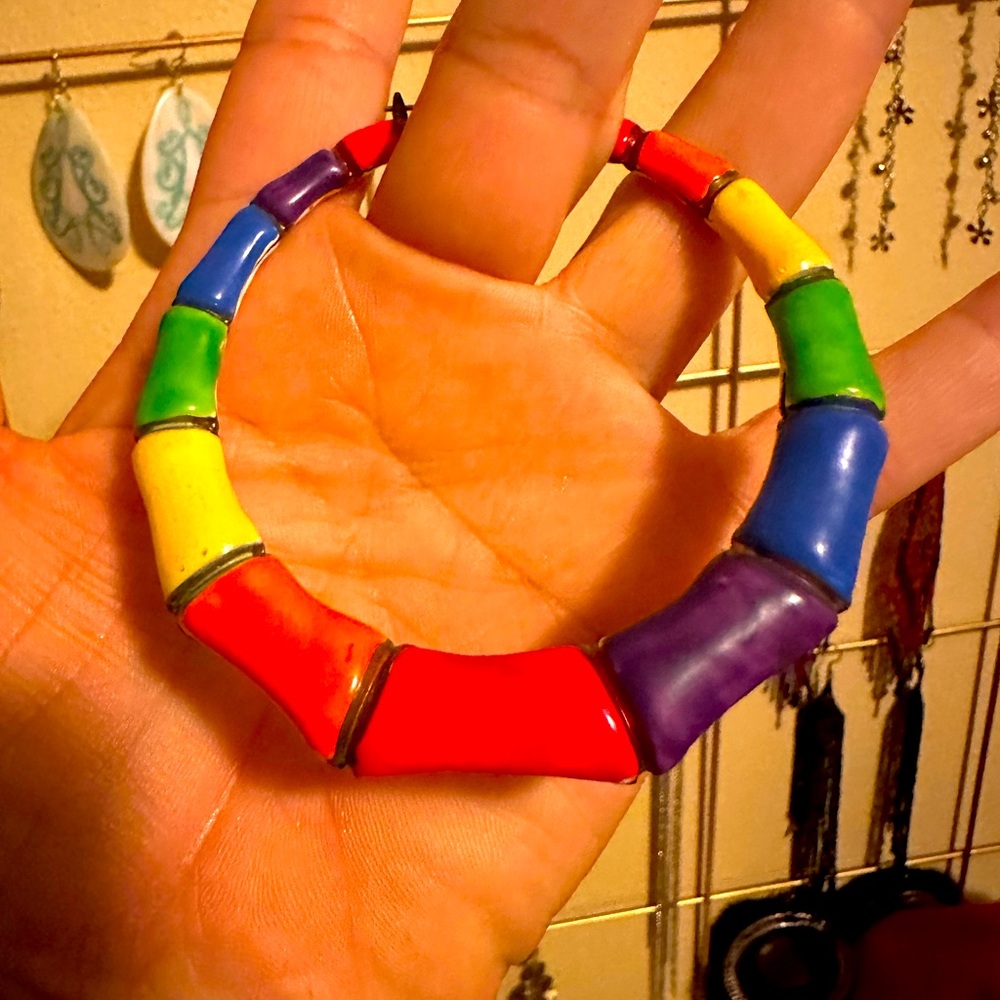 LARGE RAINBOW DOORKNOCKERS EARRINGS
